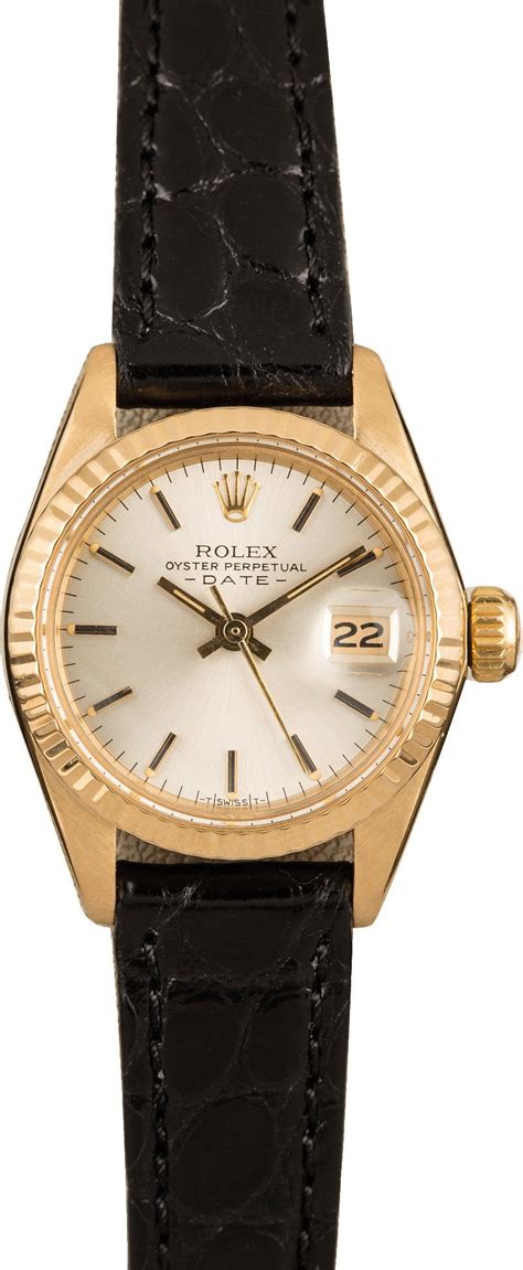 rolex ladies leather strap watches